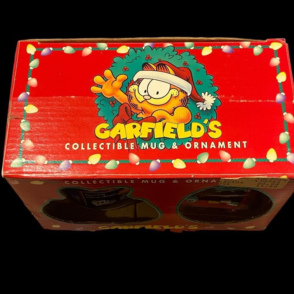 Vintage Garfield the Cat Mug & Ornament Set Christmas1996 Unused